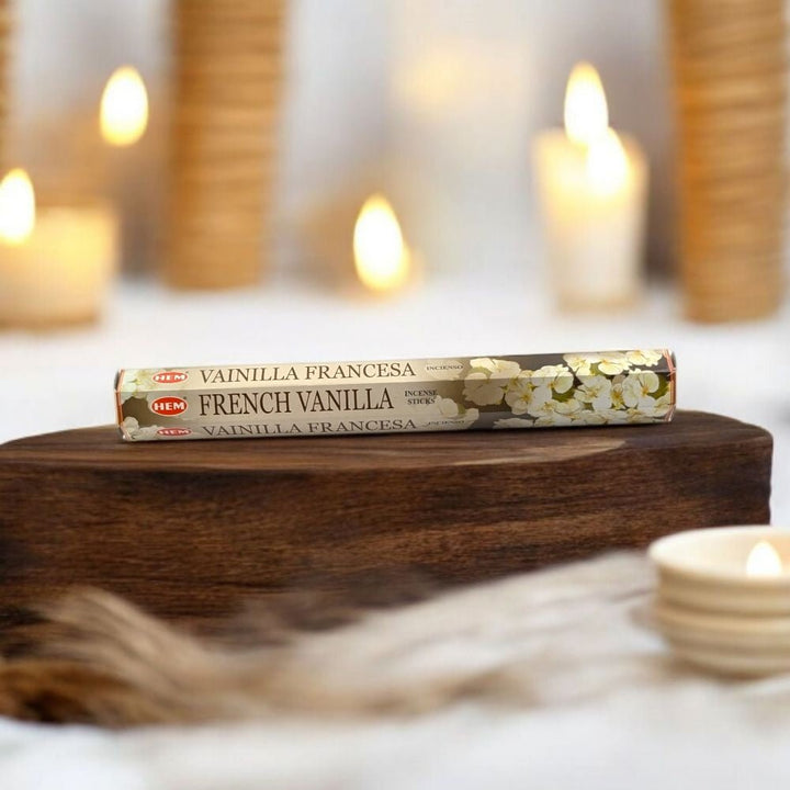 HEM French Vanilla Incense – 20 Stick Pack for Relaxation &amp; Cozy Atmosphere