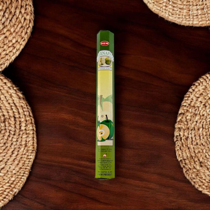 HEM Green Apple Incense – 20 Stick Pack for Mental Focus &amp; Energy Renewal
