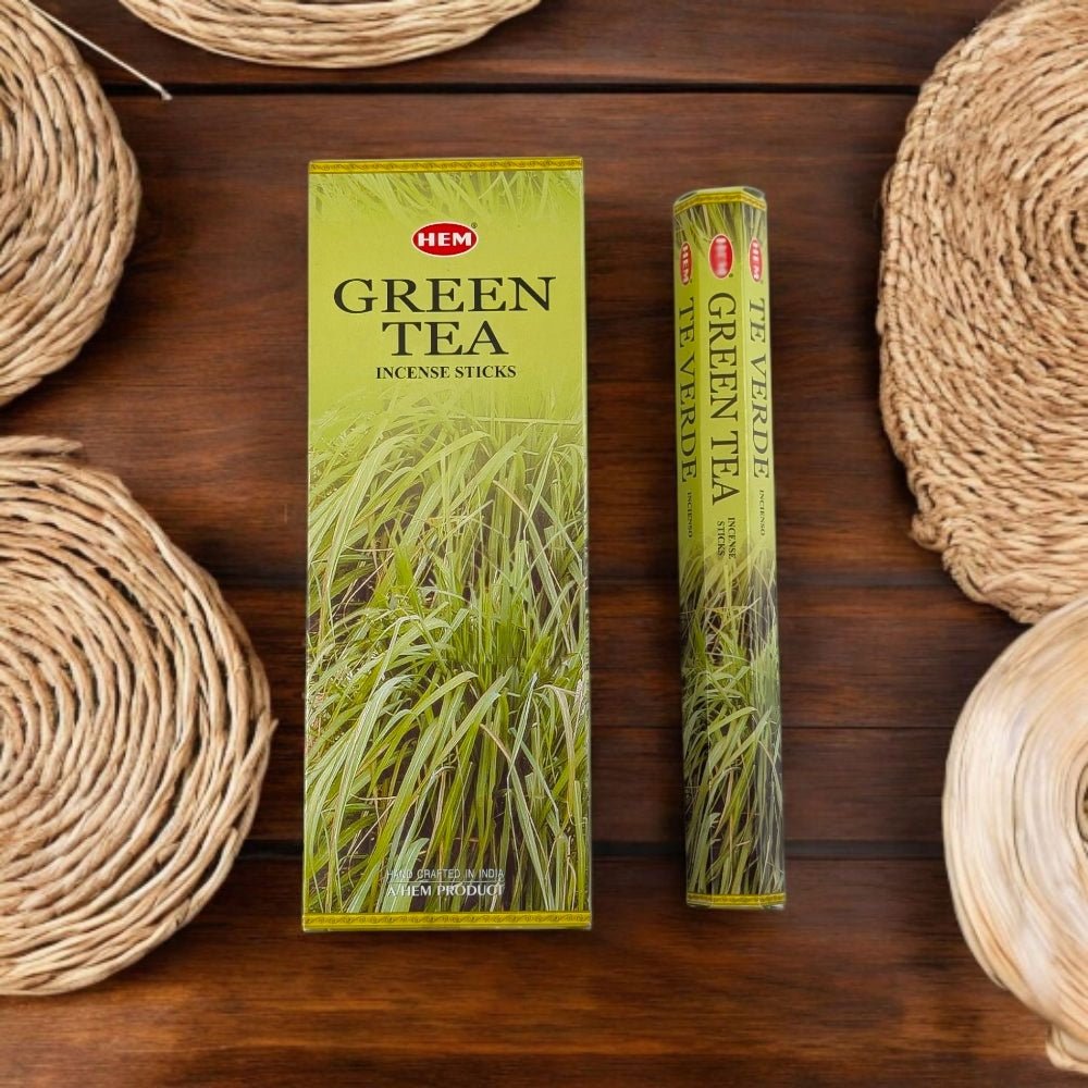 HEM Green Tea Incense Sticks – Fresh, Herbal, and Grounding Aroma