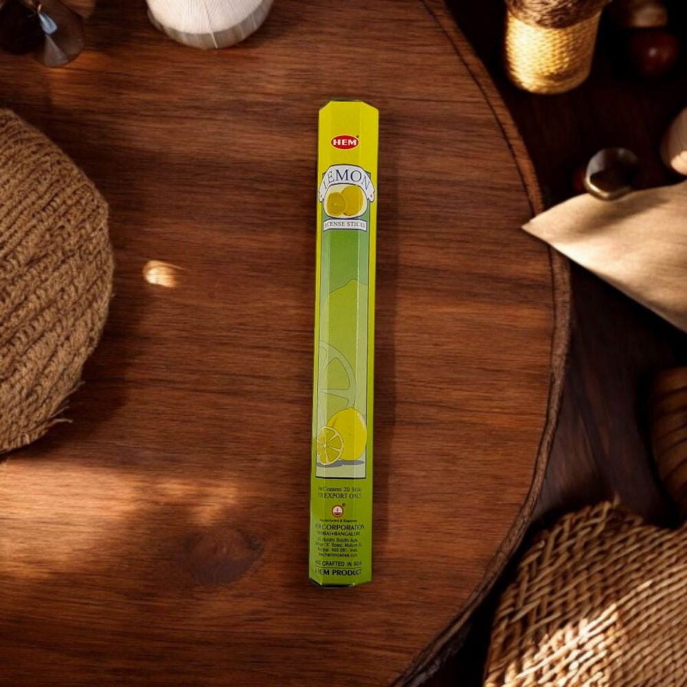 HEM Lemon Incense – 20 Stick Pack for Focus & Home Cleansing