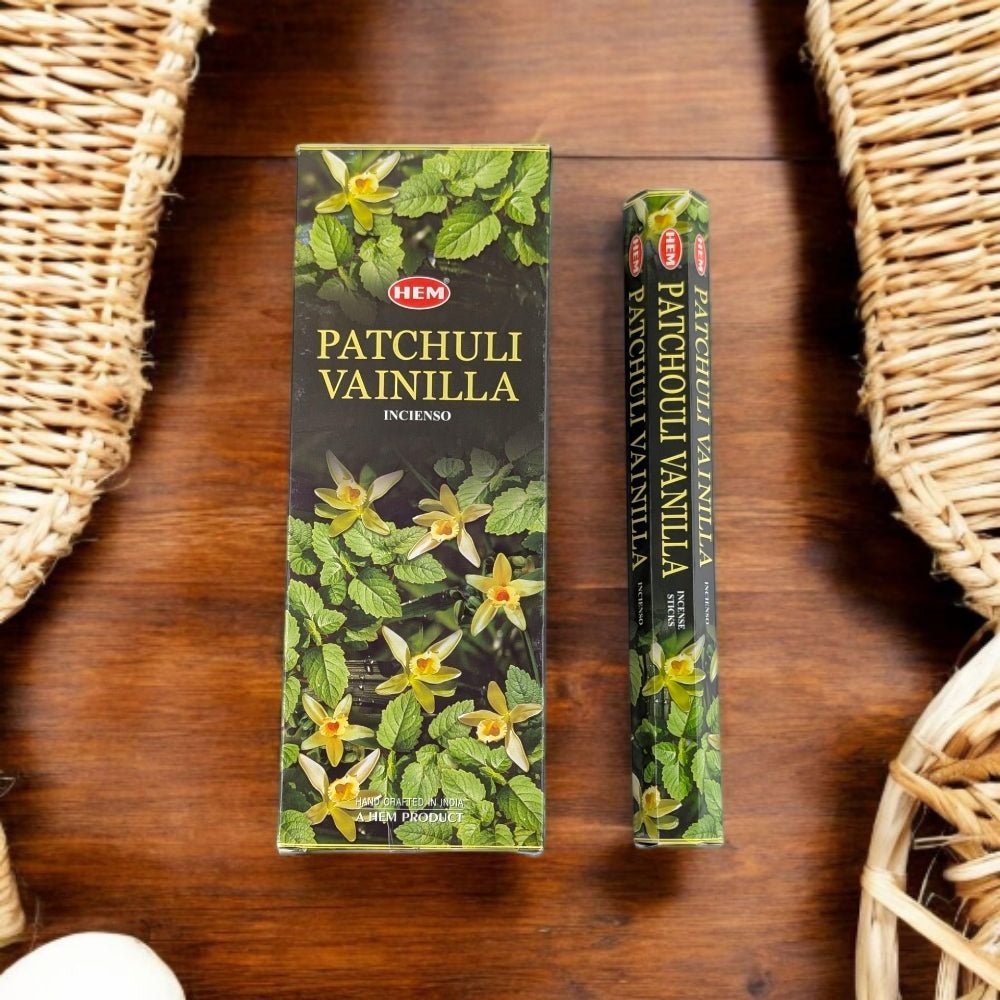 HEM Patchouli Vanilla Incense Sticks – Warm, Sensual Aroma