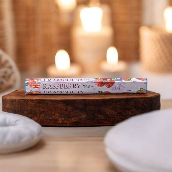 HEM Raspberry Incense – 20 Stick Pack for Relaxation &amp; Creativity
