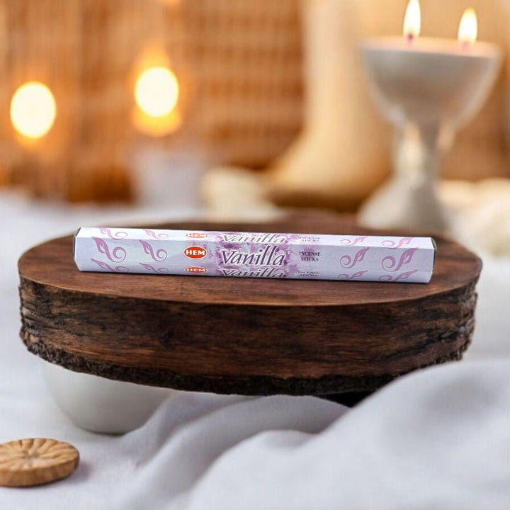 HEM Vanilla Incense – 20 Stick Pack for Relaxation &amp; Cozy Atmosphere