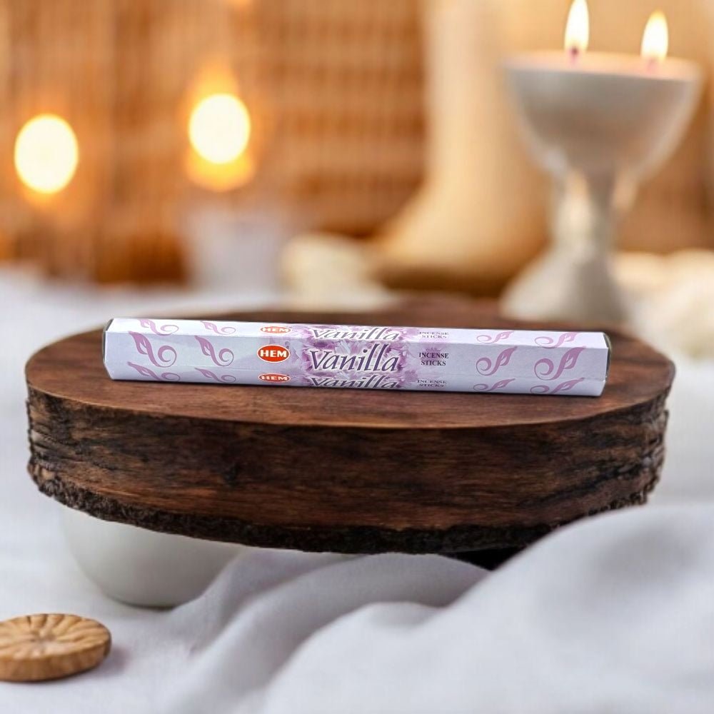 HEM Vanilla Incense – 20 Stick Pack for Relaxation & Cozy Atmosphere