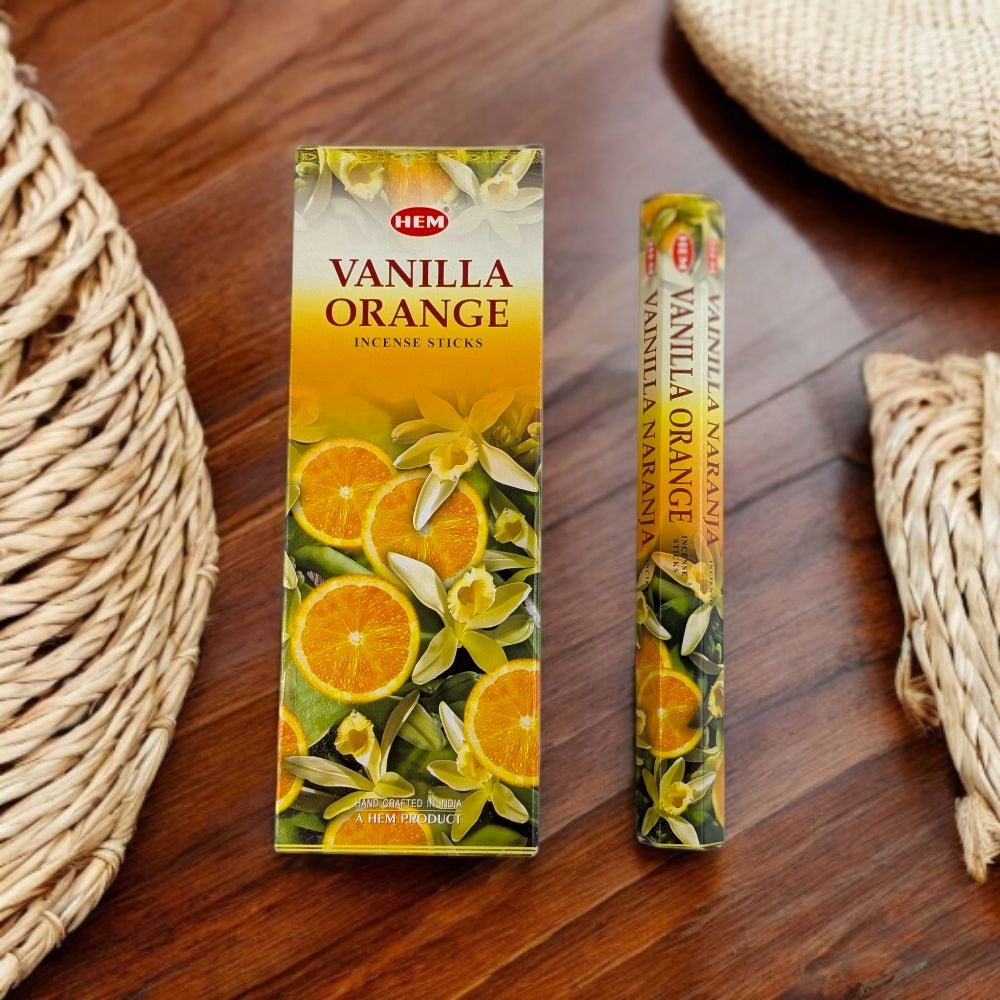 HEM Vanilla Orange Incense Sticks – Sweet, Creamy, and Citrusy Aroma