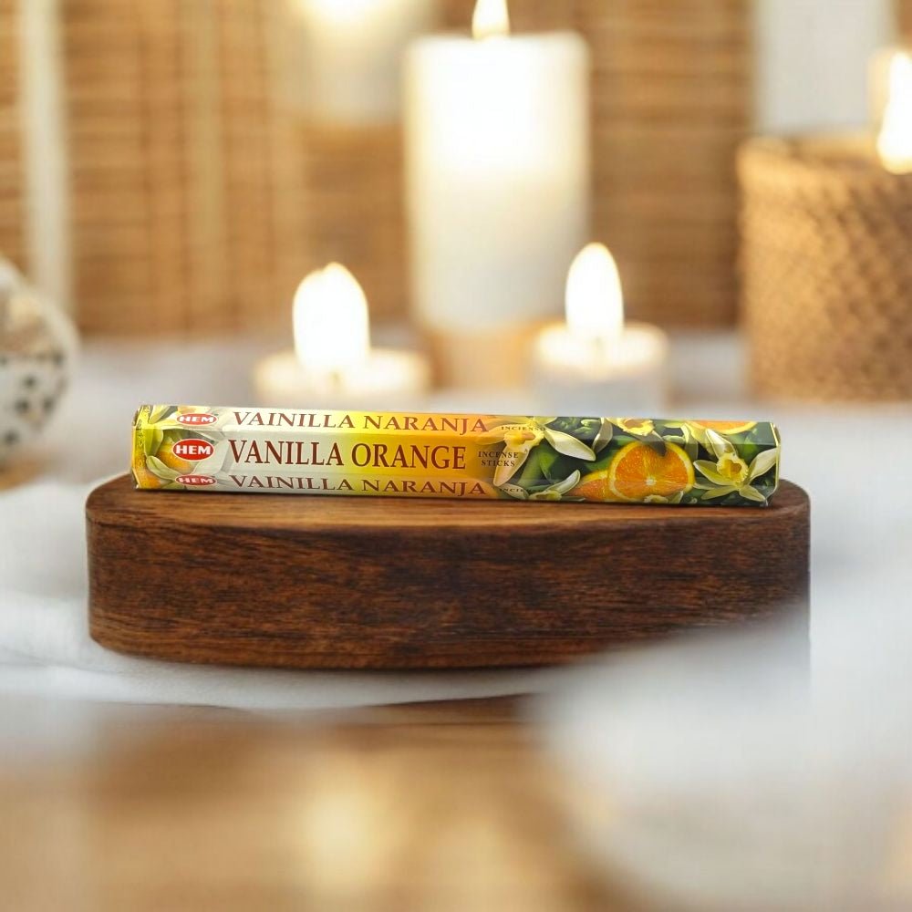 HEM Vanilla Orange Incense – 20 Stick Pack for Relaxation & Energy Boost