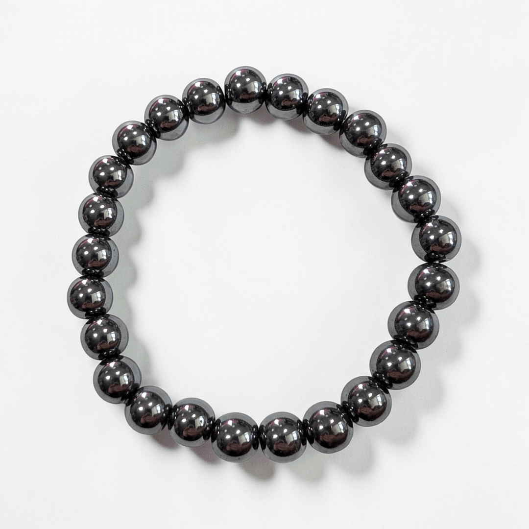 Hematite beaded bracelet for root chakra support available in-store or online at Zen Collection Metaphysical Store in Barrie 