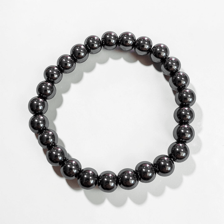 Hematite beaded bracelet for root chakra support available in-store or online at Zen Collection Metaphysical Store in Barrie 