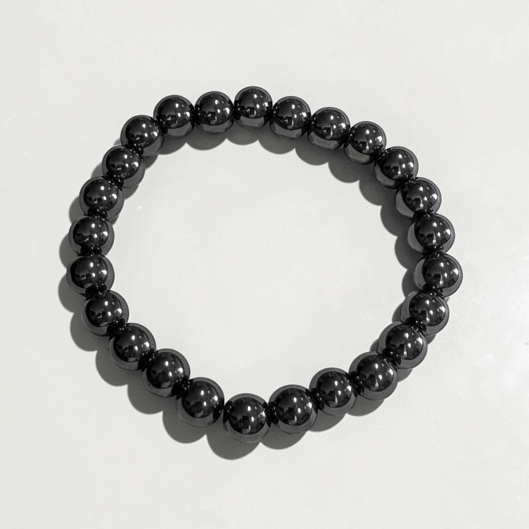 Hematite beaded bracelet for root chakra support available in-store or online at Zen Collection Metaphysical Store in Barrie 