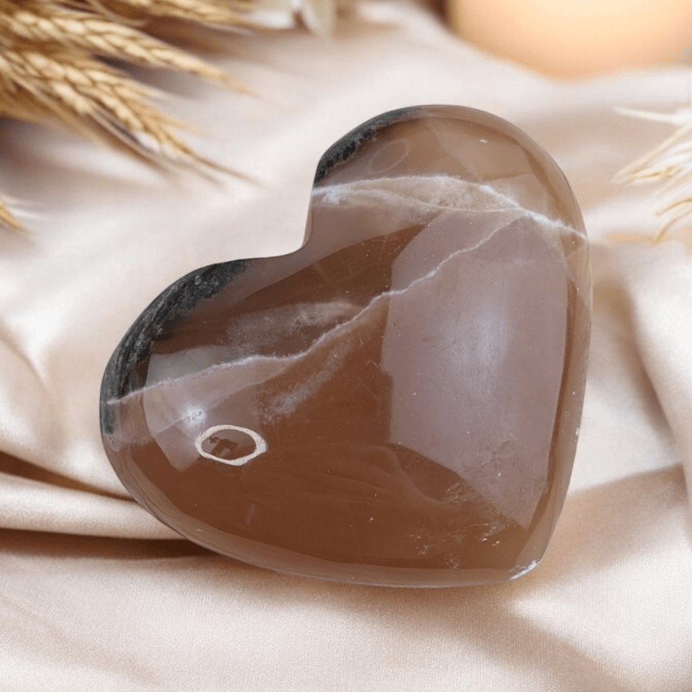 Cleansed and charged Honey Calcite healing crystal heart