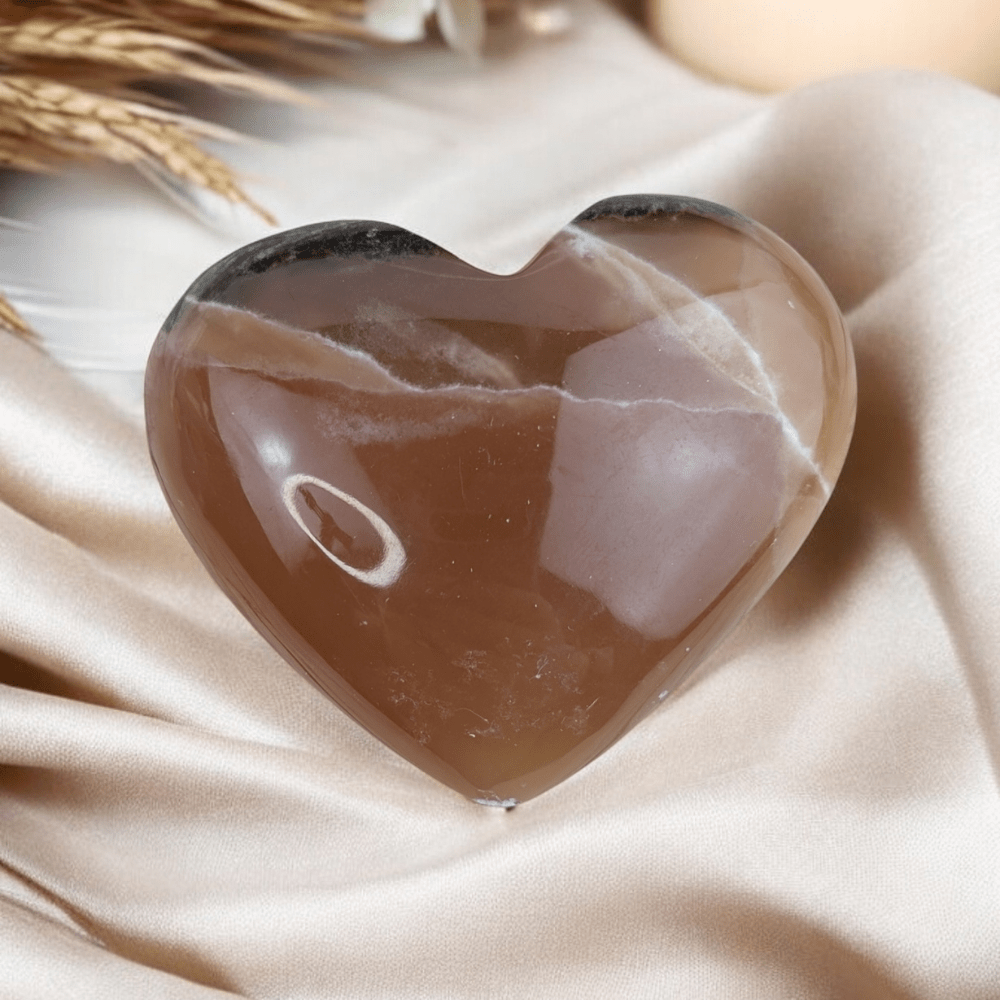 Golden Honey Calcite crystal heart for self-empowerment