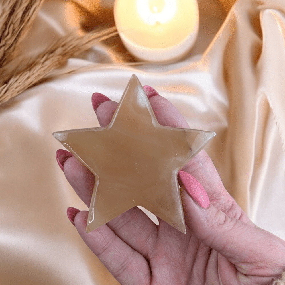 Honey Calcite Crystal Star for confidence and mental clarity