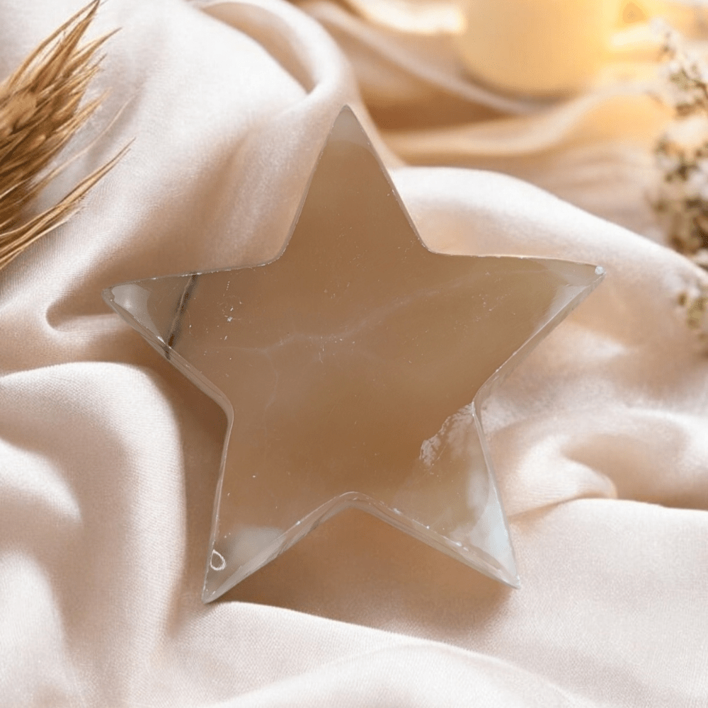 Golden Honey Calcite crystal star for self-empowerment