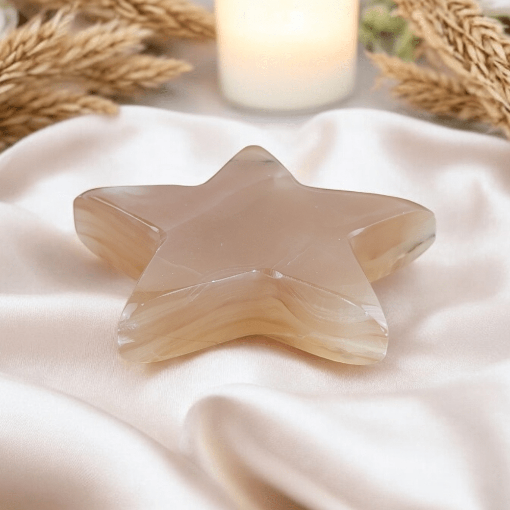 Waxing crescent moon energy Honey Calcite for focus