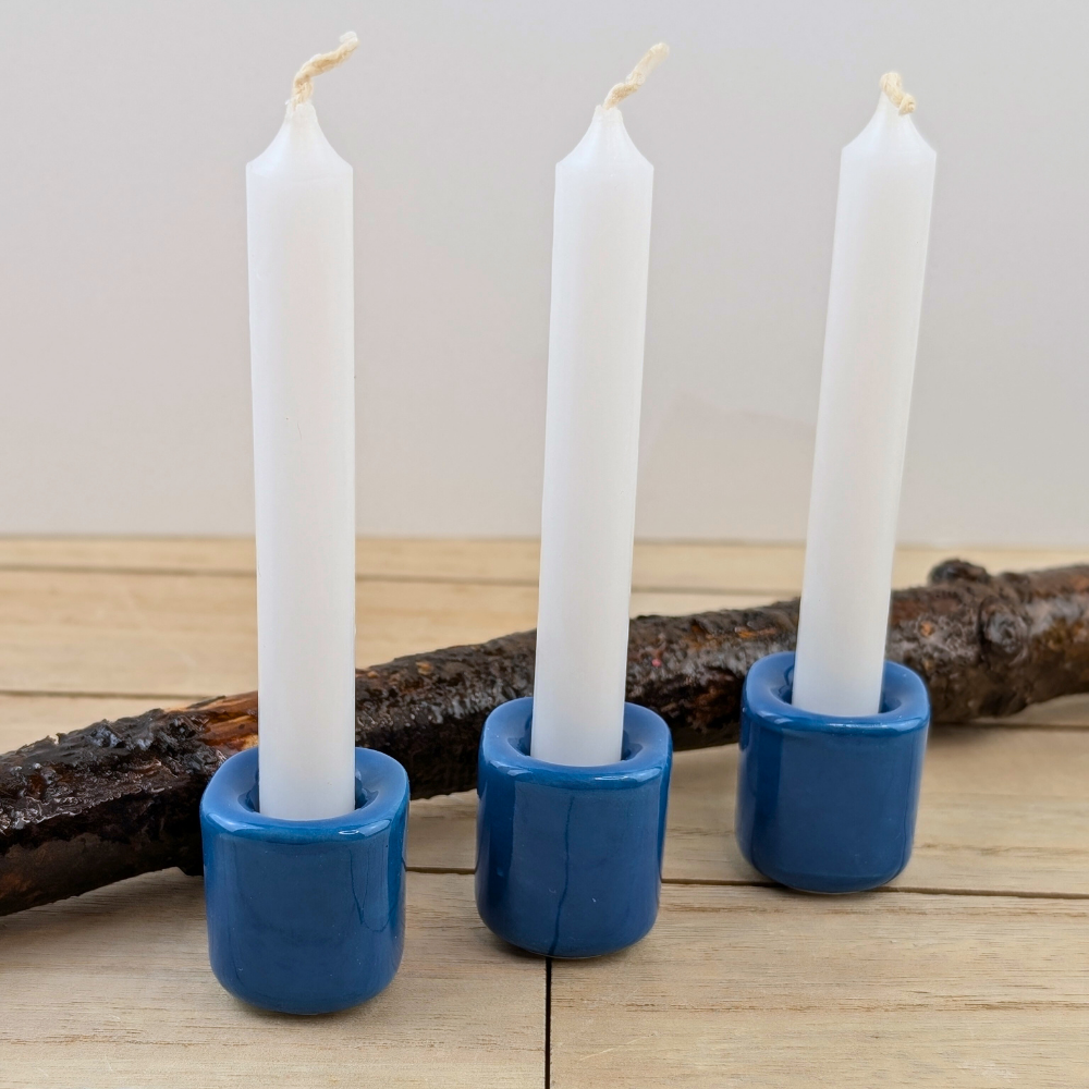 Mini indigo candle holder for spiritual practices