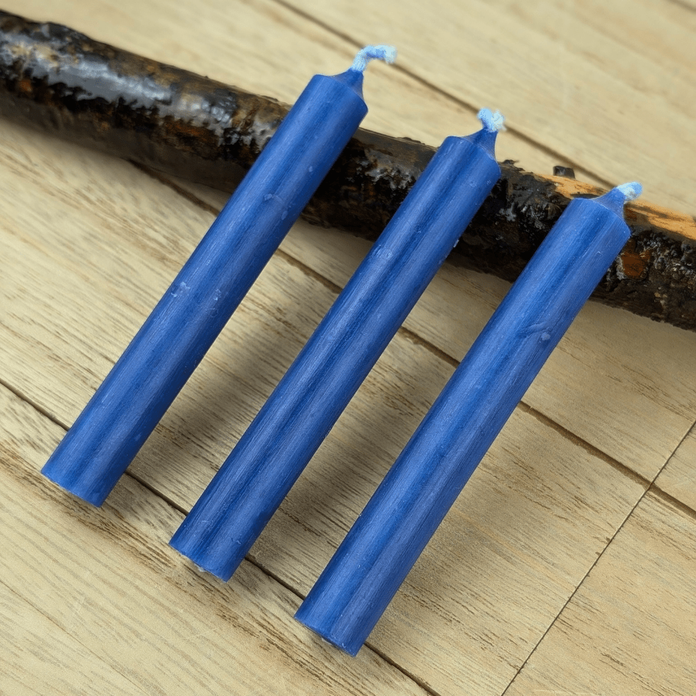 Indigo blue chime candle for spiritual rituals