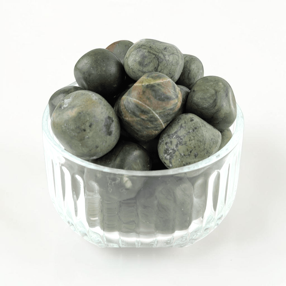 Dark Green Jade tumbles from Canadian crystal store