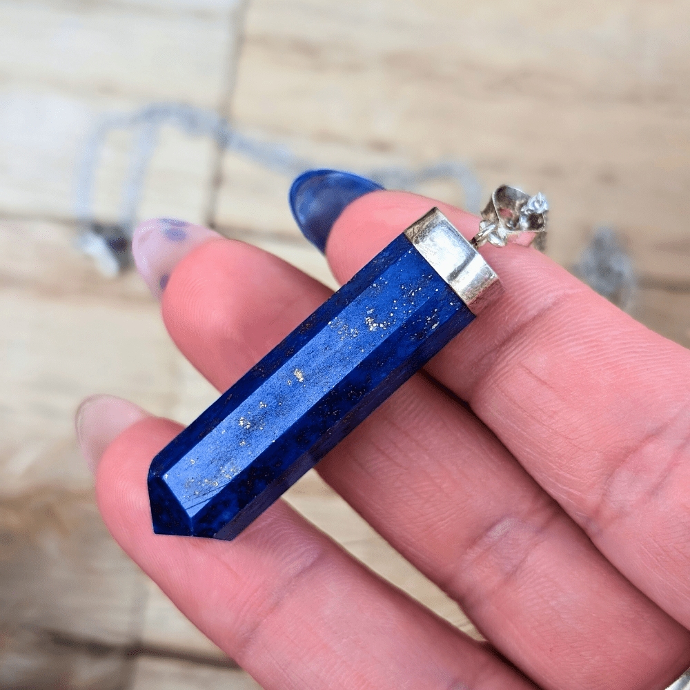 Lapis Lazuli Crystal Necklace for Wisdom and Intuition