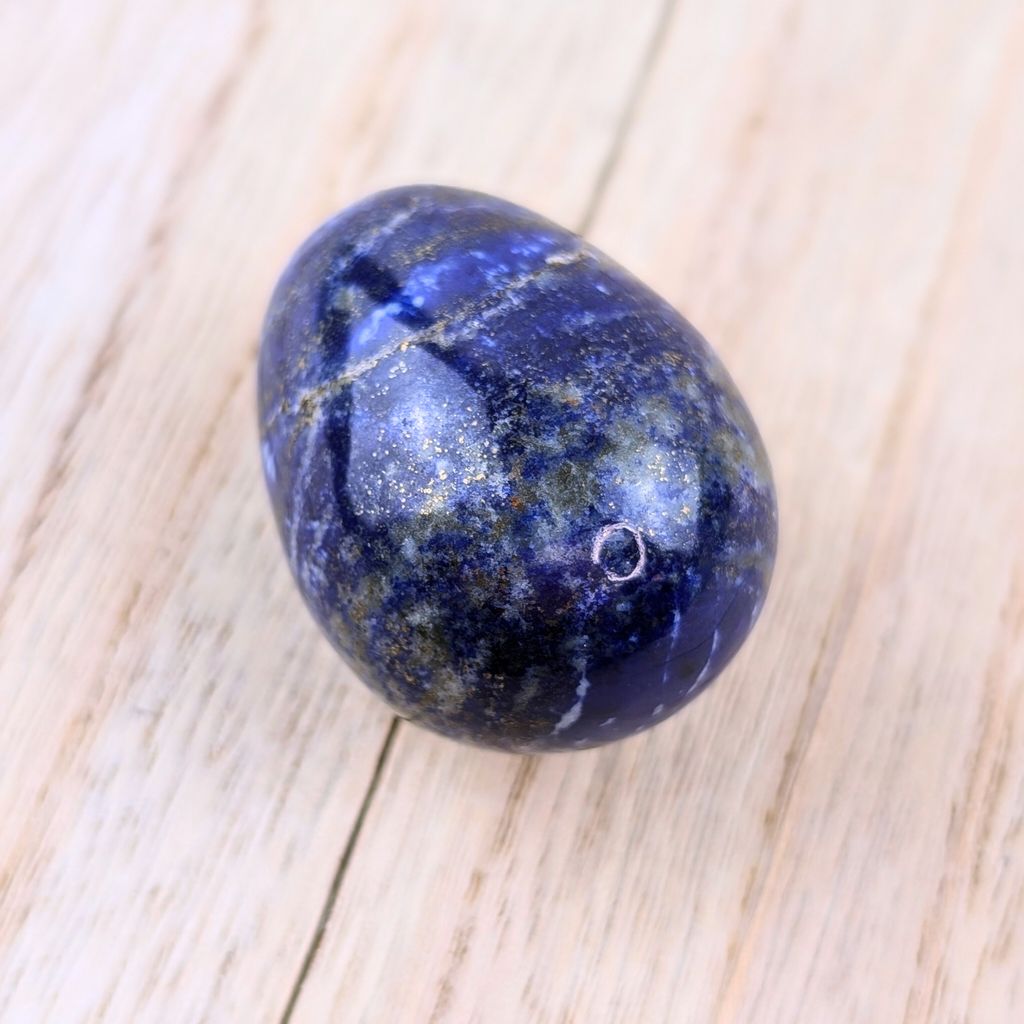 Smooth Lapis Yoni Egg for spiritual growth and self-awareness