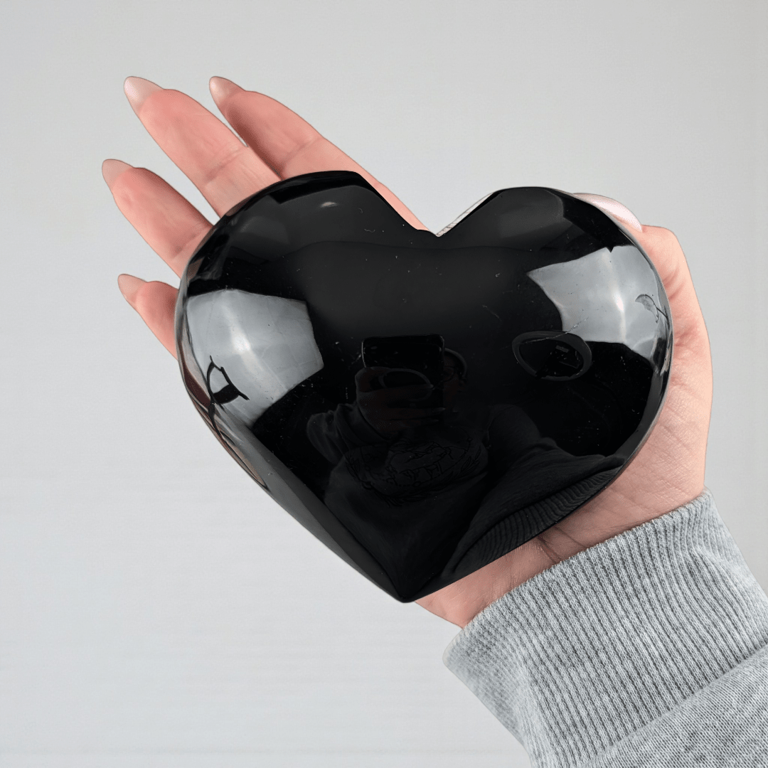 black obsidian crystal heart for root chakra protection. Shop now with Zen Collection Metaphysical Store Canada. Shop in-store or online now.