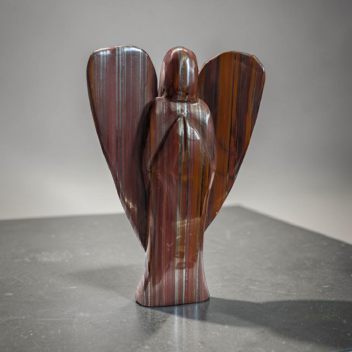 Large Tiger Iron Crystal Angel | Tiger Iron | Physical Burnout and Grounding Support | Shop in-store or online with Zen Collection Canadian Metaphysical Store Near Me