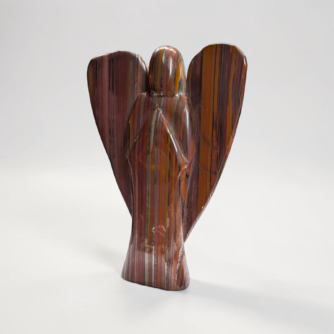 Large Tiger Iron Crystal Angel | Tiger Iron | Physical Burnout and Grounding Support | Shop in-store or online with Zen Collection Canadian Metaphysical Store Near Me