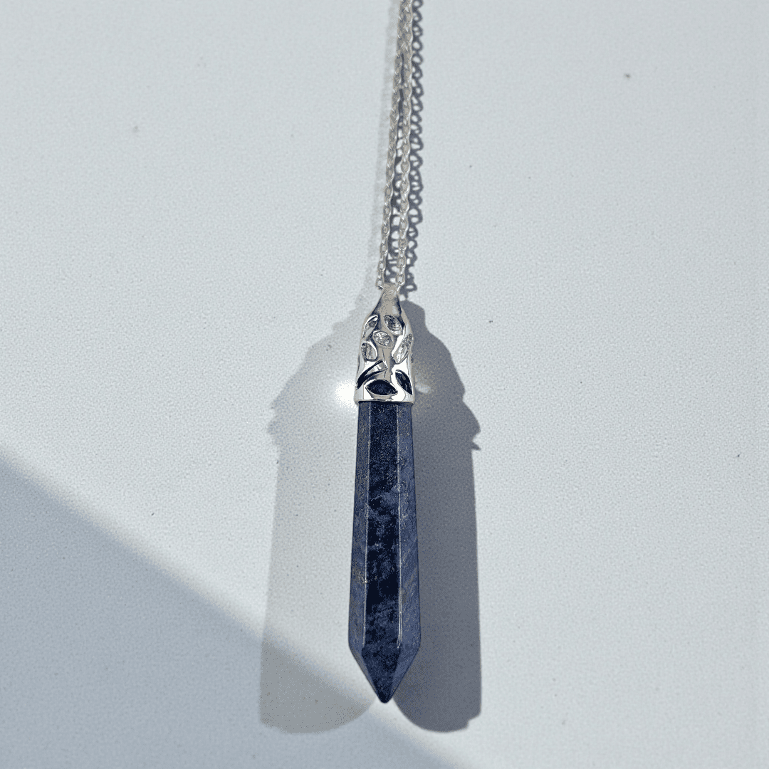 Lapis lazuli crystal necklace for intuition available at zen collection metaphysical store in Barrie