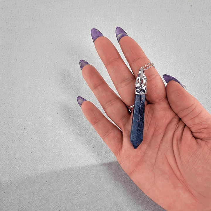 Lapis lazuli crystal necklace for intuition available at zen collection metaphysical store in Barrie