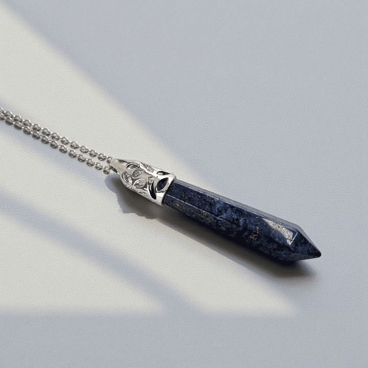 Lapis lazuli crystal necklace for intuition available at zen collection metaphysical store in Barrie