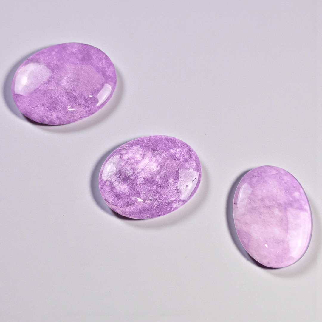 Polished lepidolite crystal palmstone for emotional regulation available at Zen Collection Metaphysical Store in Barrie Ontario Canada 