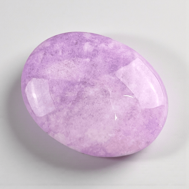 Polished lepidolite crystal palmstone for emotional regulation available at Zen Collection Metaphysical Store in Barrie Ontario Canada 