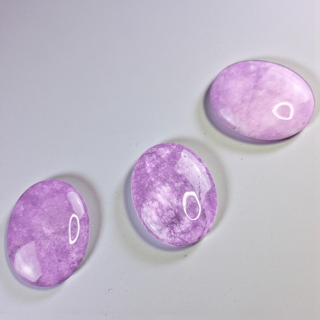 Polished lepidolite crystal palmstone for emotional regulation available at Zen Collection Metaphysical Store in Barrie Ontario Canada 