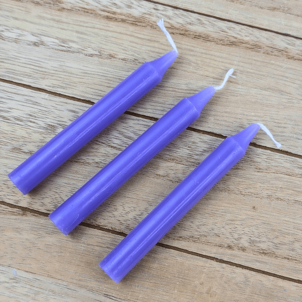 Light violet chime candles for rituals and meditation
