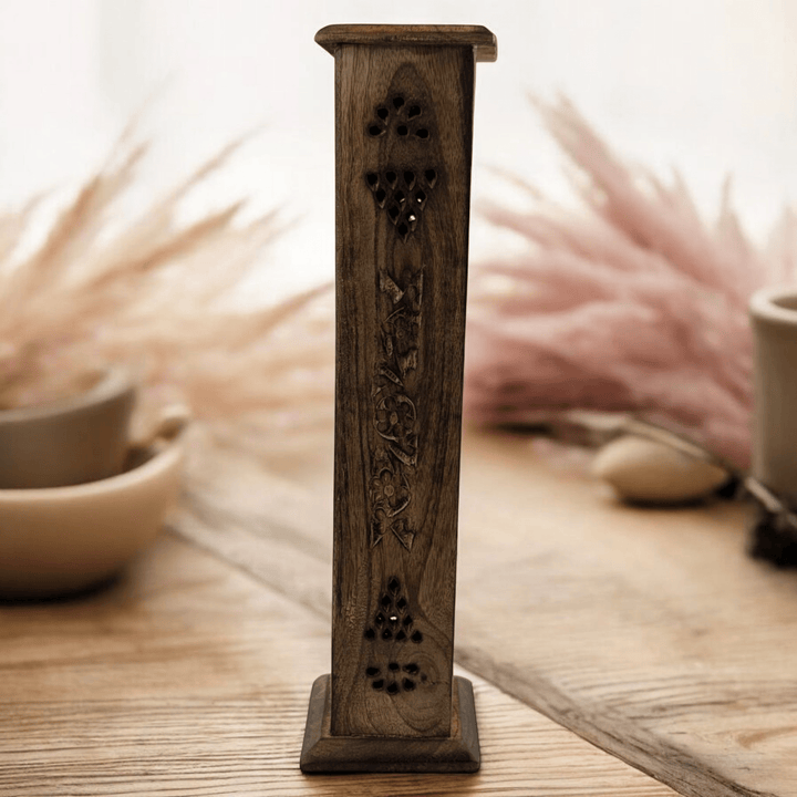 Hand-carved incense holder for sticks and cones