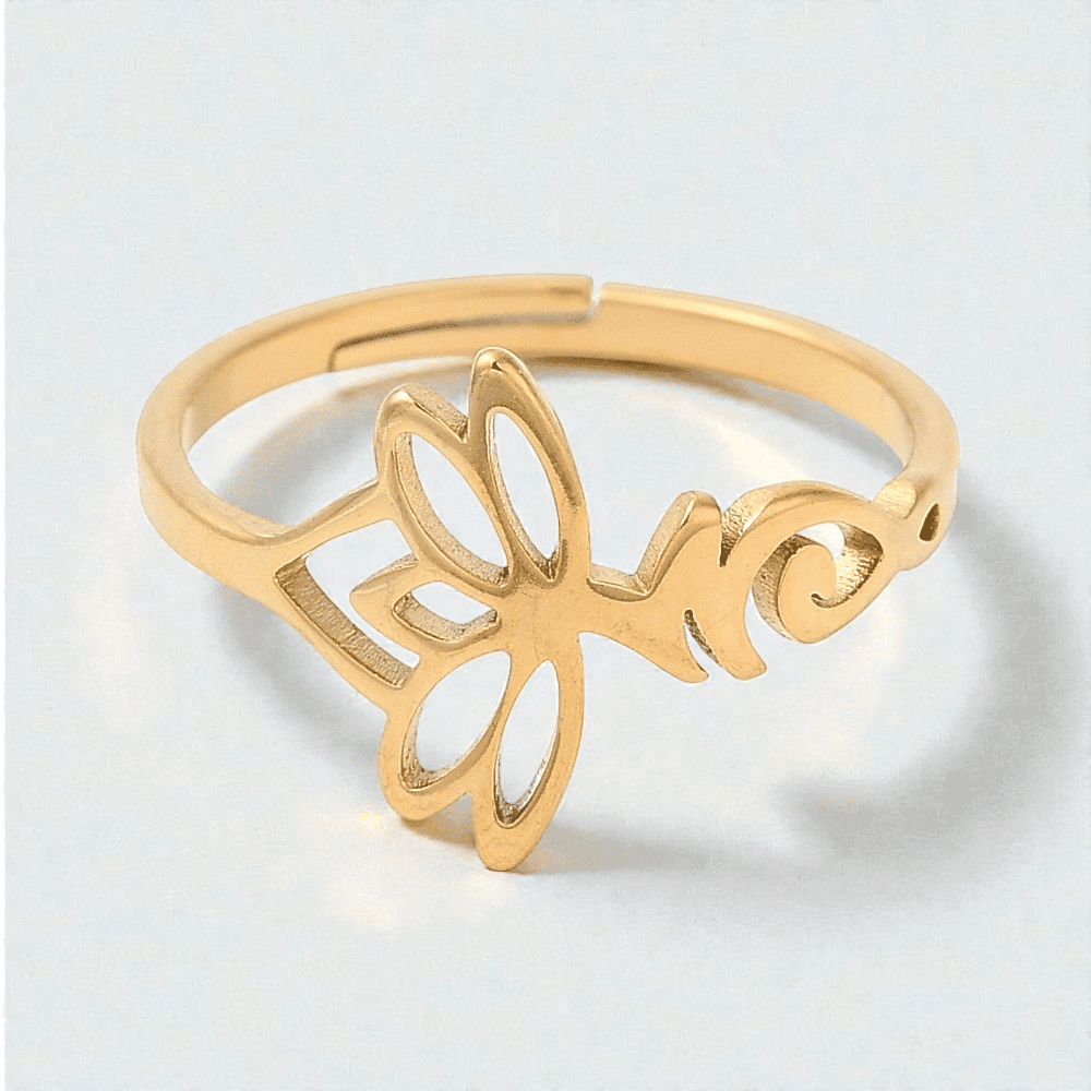 Lotus ring representing renewal and endurance. available online or in-store with zen collection metaphysical store in Barrie