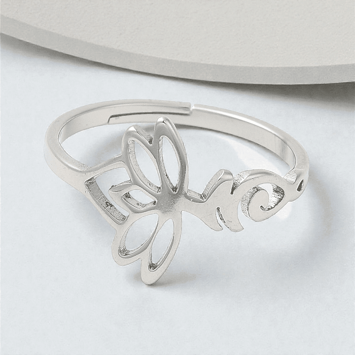 Lotus ring representing renewal and endurance. available online or in-store with zen collection metaphysical store in Barrie