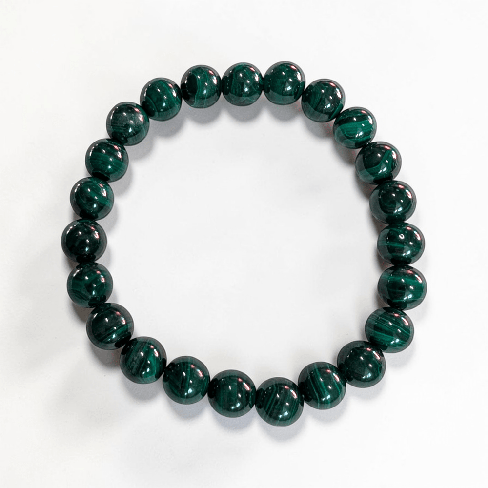 Heart Chakra Crystal Malachite bracelet for transformation and shadow work. Shop in-store or online now with Zen Collection Canadian Metaphysical Store