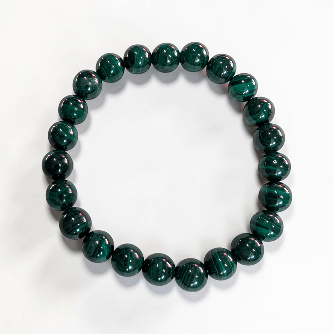 Heart Chakra Crystal Malachite bracelet for transformation and shadow work. Shop in-store or online now with Zen Collection Canadian Metaphysical Store