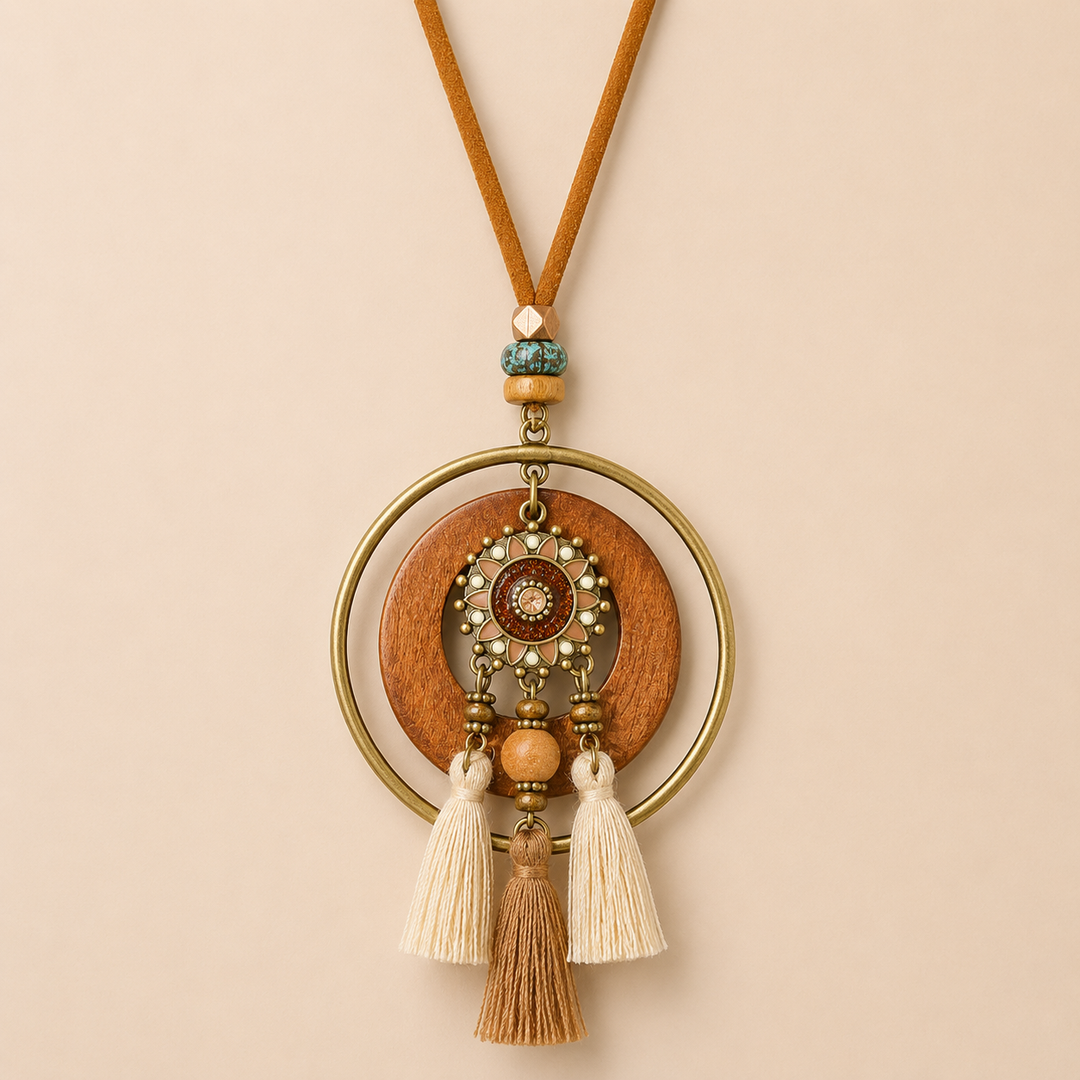 Mandala Boho Suede Necklace - Main View | Zen Collection Metaphysical Store