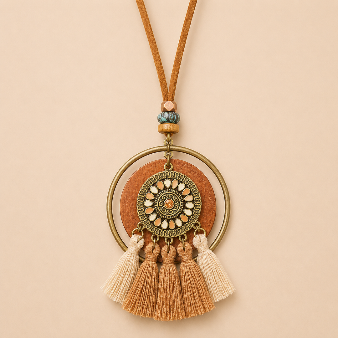 Mandala Suede Boho Necklace - Main View | Zen Collection Metaphysical Store