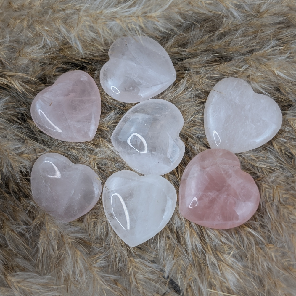 Mini Rose Quartz Heart for emotional healing and self-love.