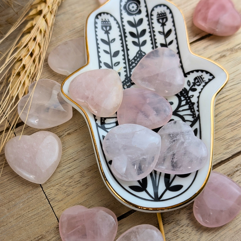 Mini rose quartz heart for self-love reminders and daily use