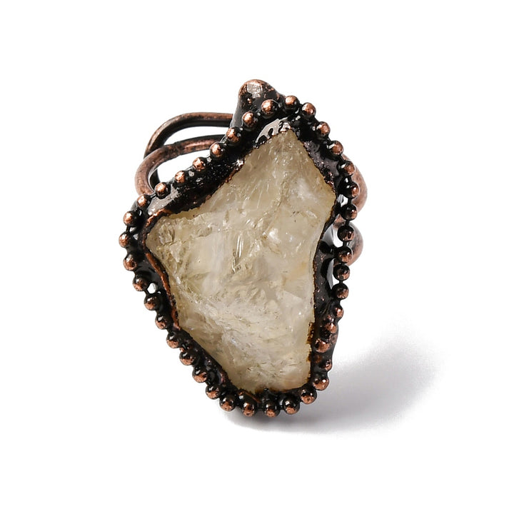 Natural Citrine oval stone cuff ring from Zen Collection Canada