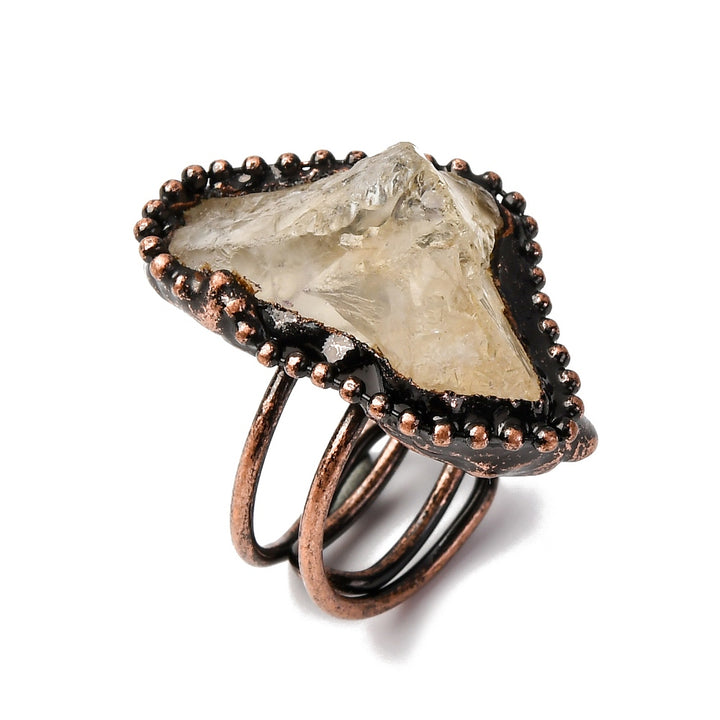 Natural Citrine oval stone cuff ring from Zen Collection Canada