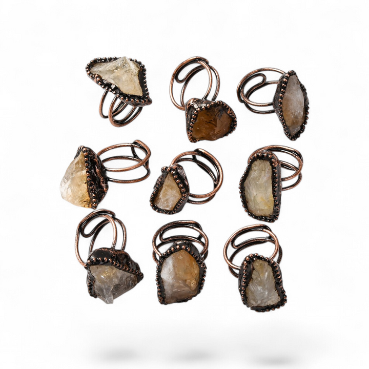 Natural Citrine oval stone cuff ring from Zen Collection Canada