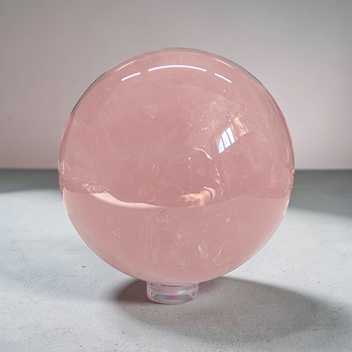 Natural Rose Quartz Crystal Sphere | Rose Quartz | Heart Healing and Self-Love | Shop in-store or online with Zen Collection Canadian Metaphysical Store Barrie