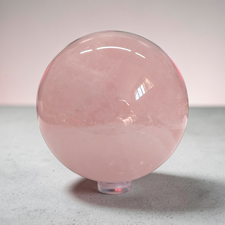 Natural Rose Quartz Crystal Sphere | Rose Quartz | Heart Healing and Self-Love | Shop in-store or online with Zen Collection Canadian Metaphysical Store Barrie