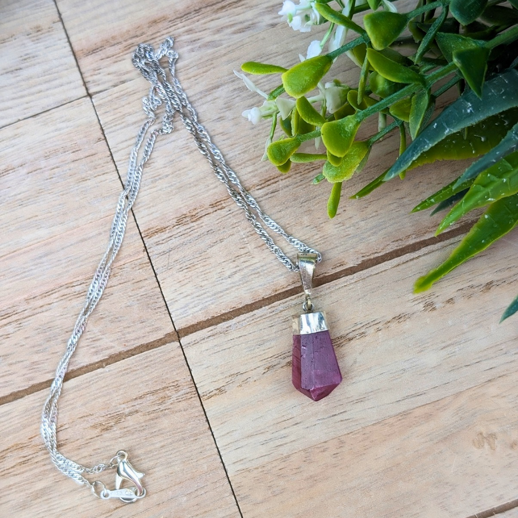 This Natural Ruby Necklace is a stunning piece that will bring love, courage, and energy into your life. 