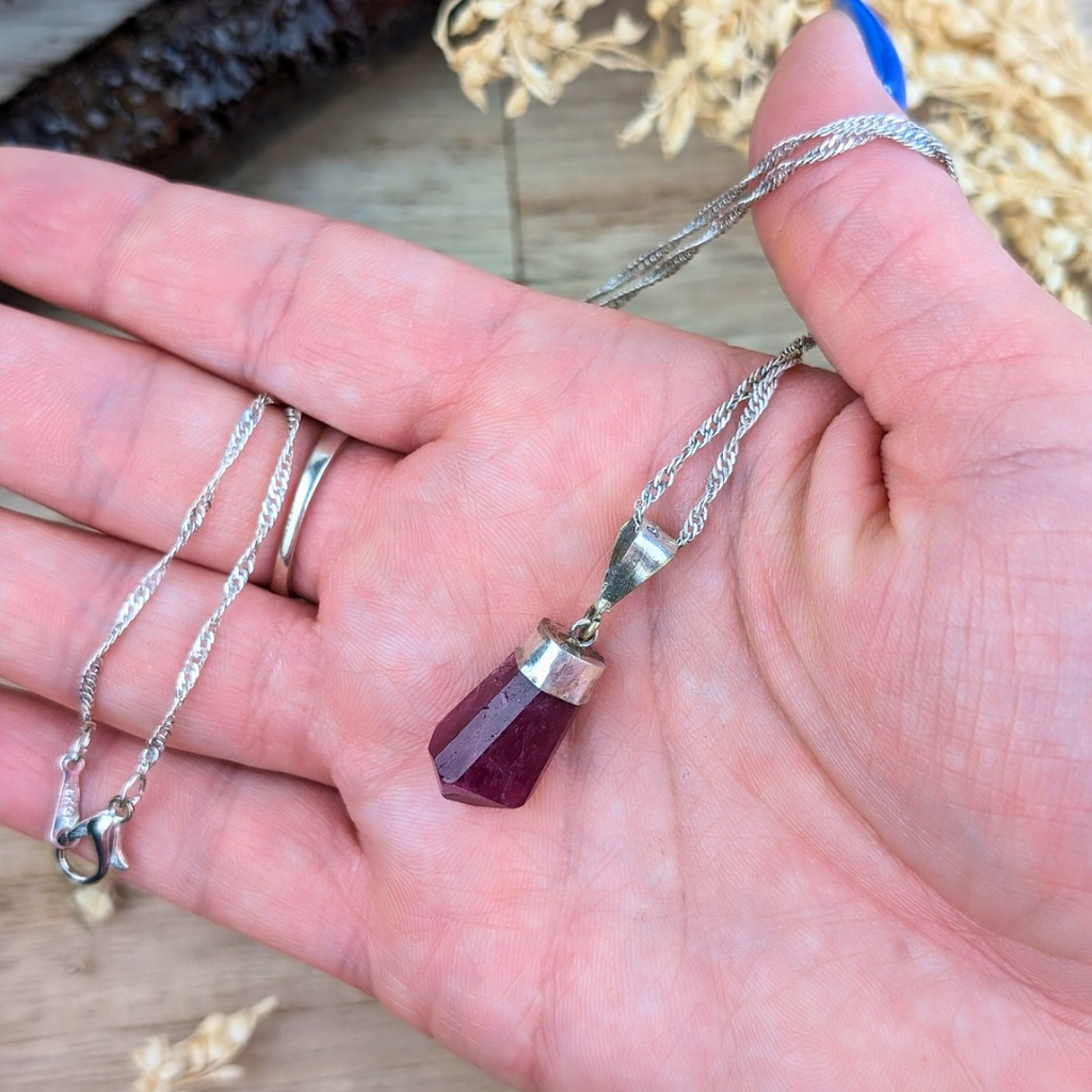 This Natural Ruby Necklace is a stunning piece that will bring love, courage, and energy into your life. 