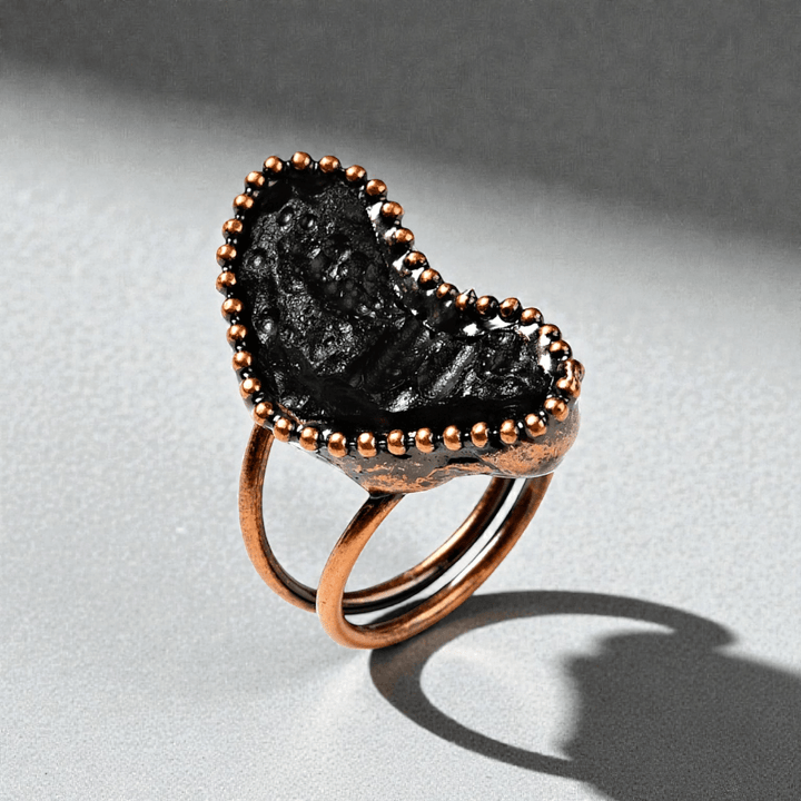 tektite ring crown chakra solar plexus focus available at Zen Collection Crystal store in Barrie. Shop in-store or online now